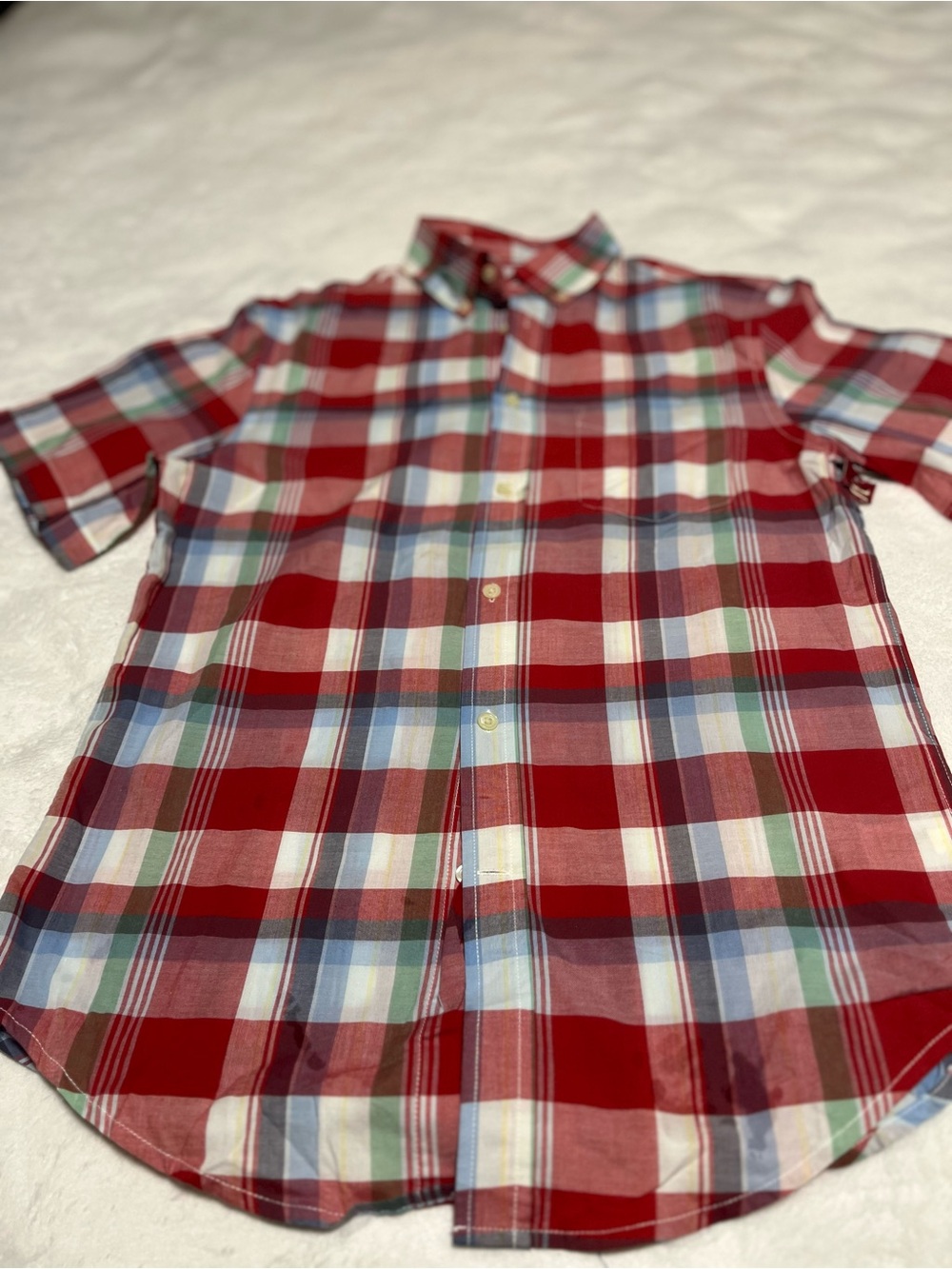 Merona Red Plaid Short-Sleeve Button-Down Shirt